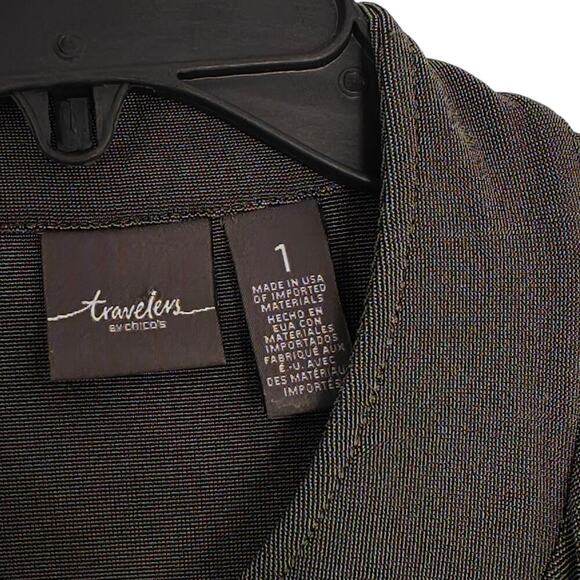 Chico's Travelers Utility Jacket Size Medium / 1 Olive Green Drawstring Stretch - Picture 4 of 10